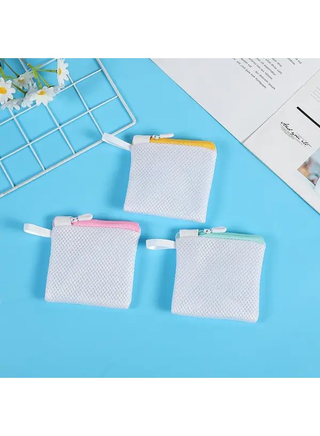 Yellow Laundry Bead Mesh Bag 4.72x5.51 Inch Thickened Polyester Washing Machine Protection - Image 4