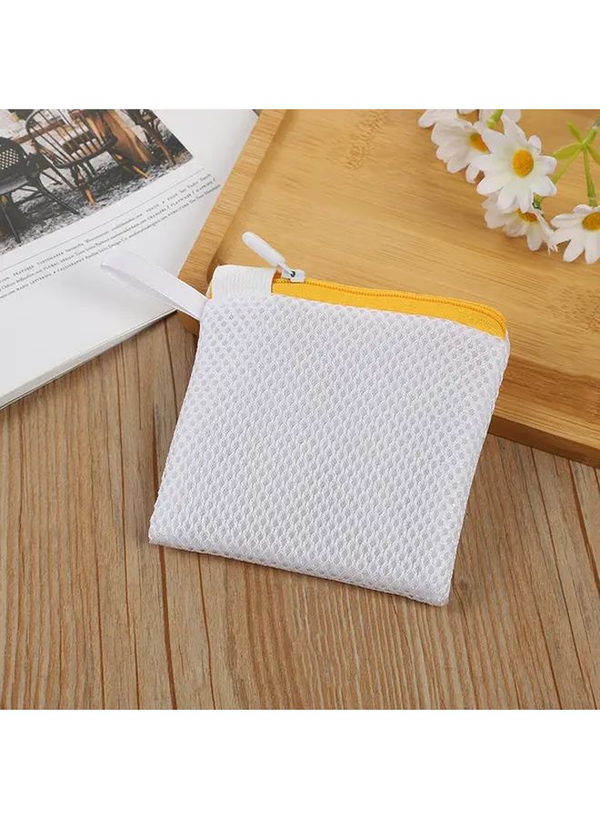 Yellow Laundry Bead Mesh Bag 4.72x5.51 Inch Thickened Polyester Washing Machine Protection - Image 1