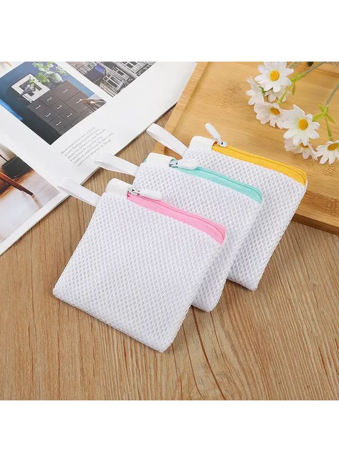 Yellow Laundry Bead Mesh Bag 4.72x5.51 Inch Thickened Polyester Washing Machine Protection - Image 3