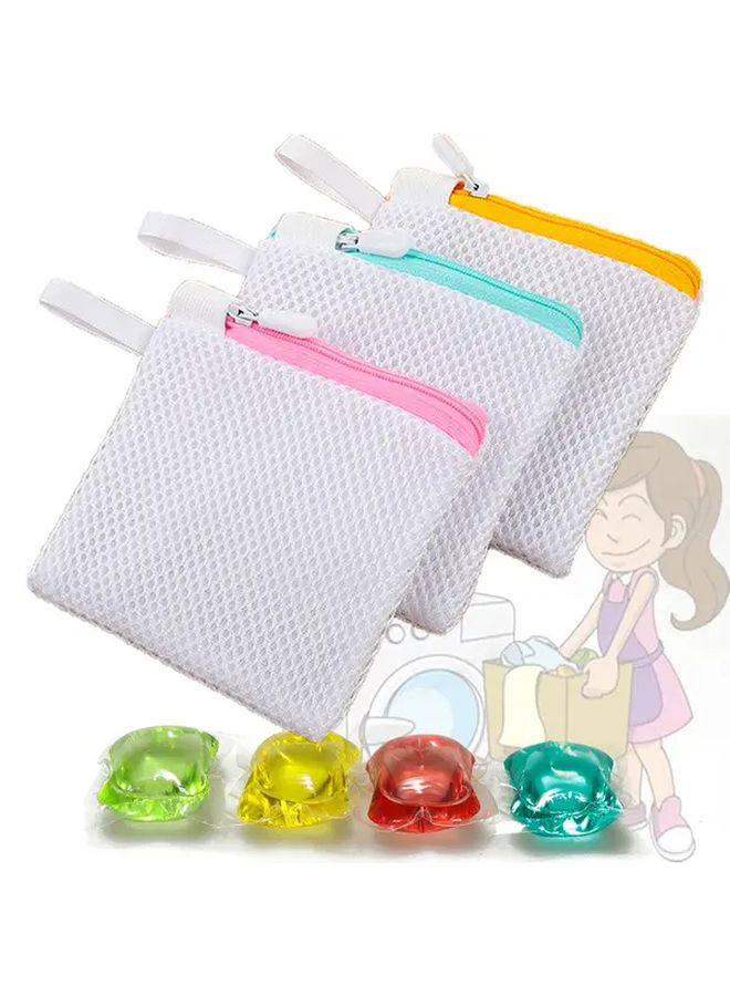 Yellow Laundry Bead Mesh Bag 4.72x5.51 Inch Thickened Polyester Washing Machine Protection - Image 2