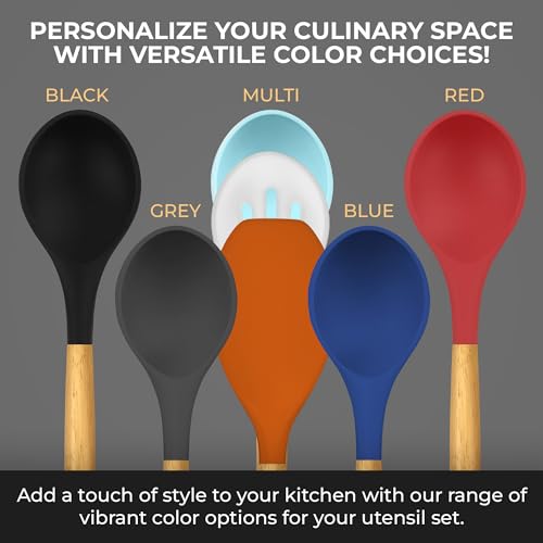 Kaluns Premium Non Stick Silicone Cooking Utensils Set - 21 Pcs Wooden Handle Silicone Spatula Set - 446F Heat Resistant - Kitchen Gadgets Home Essentials - Image 5