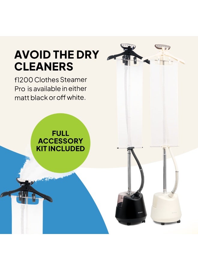 Fridja f1200 Clothes Steamer Pro, Powerful 2200W Garment Steamer with 3L Water Tank, Dual Steam Settings for Rapid Wrinkle Release, Suitable for All Fabrics, Updated Design, Off White - Image 5