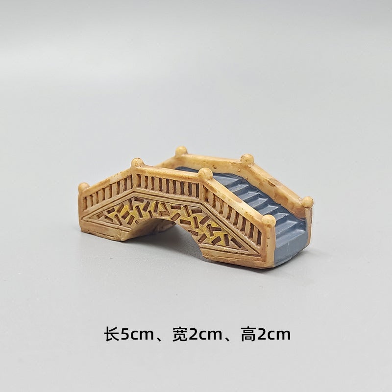 Micro Landscape Simulation Stone Bridge Arch Bridge Plate Bridge Mini Chinese Scene Bridge Accessories Potted Aquarium Resin Bridge Model - Image 1
