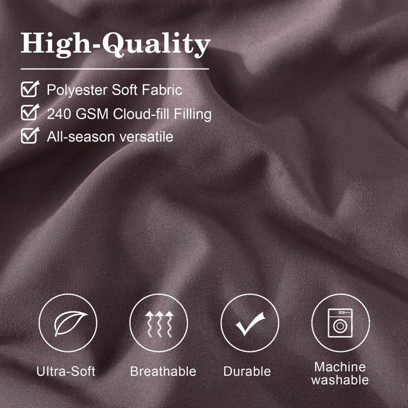 Monbix Queen Comforter Set - 7 Pieces ltalian Plum Bed in a Bag Queen Bedding Sets with Comforters, All Seasons Comforter Bed Set with Sheets, Pillowcases & Shams - Image 5
