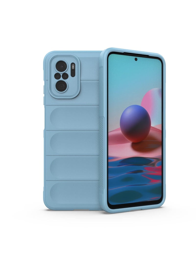 Phone case cover Magic Shield TPU + Silicone Shockproof Phone Case For Redmi Note 10s/Note 10 4G (Light Blue)