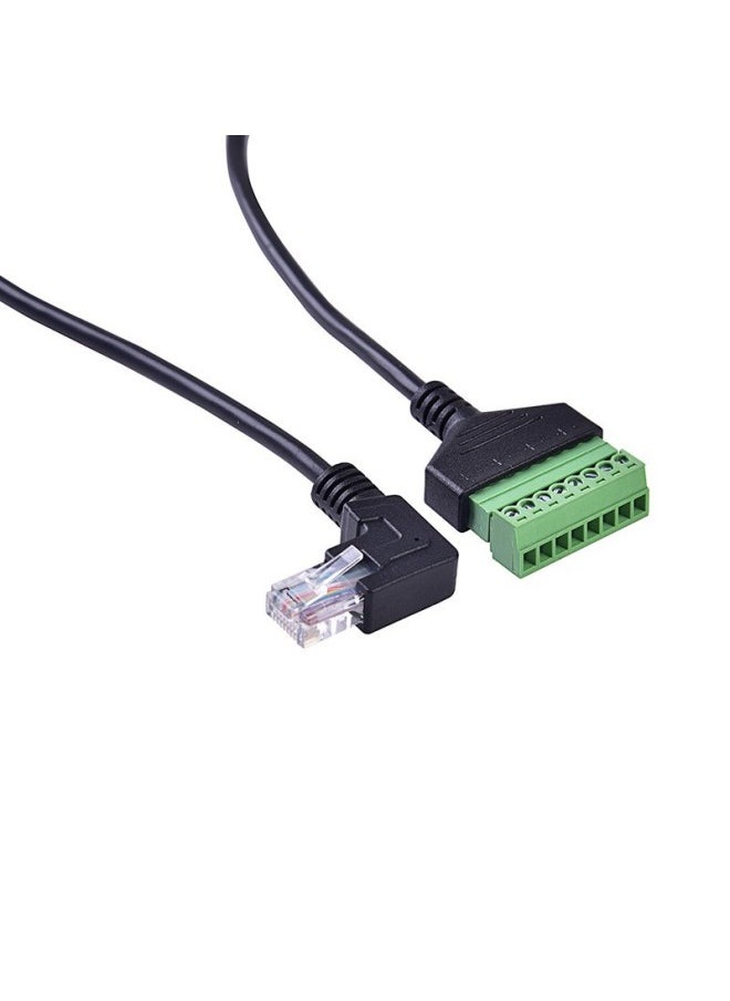 Generic 90 Degree Elbow All Copper Network RJ45 Male Solder-free Terminal Connection Wire Screw Fixed Network Wire Transfer Extension Wire-Color:Left  - Image 4
