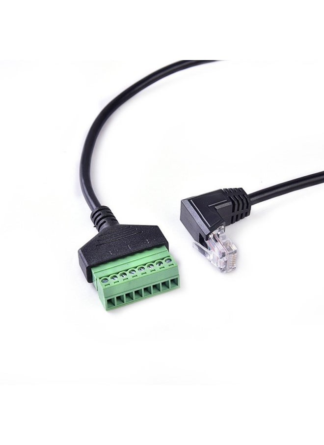Generic 90 Degree Elbow All Copper Network RJ45 Male Solder-free Terminal Connection Wire Screw Fixed Network Wire Transfer Extension Wire-Color:Left  - Image 2