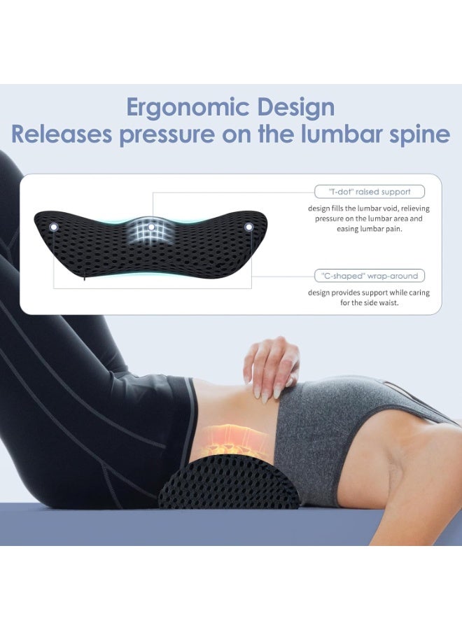 TRASSLE Lumbar Pillow, Memory Foam Lumbar Support Pillow for Office Chair and Car Seat, Ergonomic Streamline Back Pillow for Lower Back Pain Relief, for Sitting, Driving, Traveling - Image 3