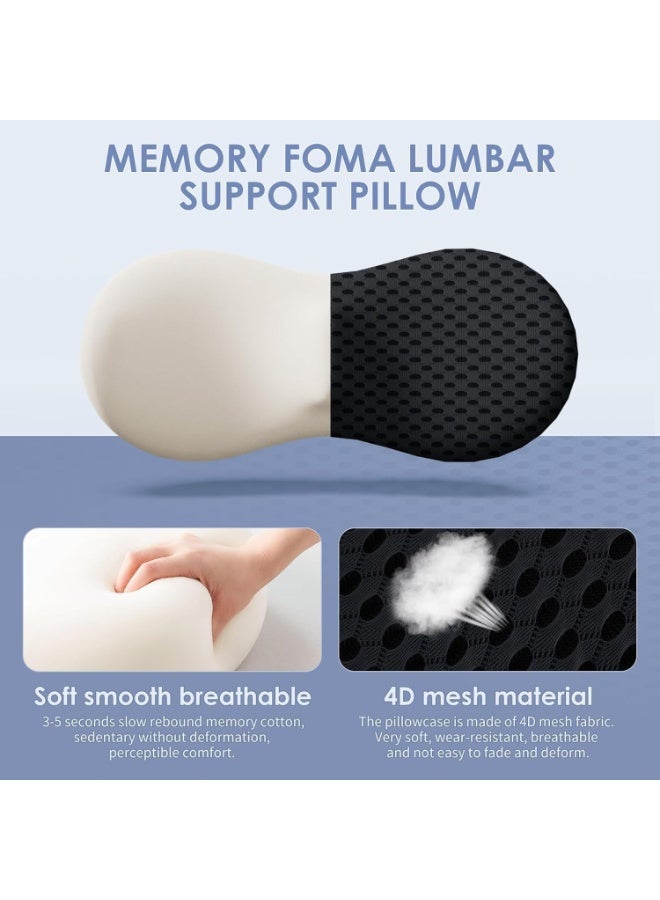 TRASSLE Lumbar Pillow, Memory Foam Lumbar Support Pillow for Office Chair and Car Seat, Ergonomic Streamline Back Pillow for Lower Back Pain Relief, for Sitting, Driving, Traveling - Image 4