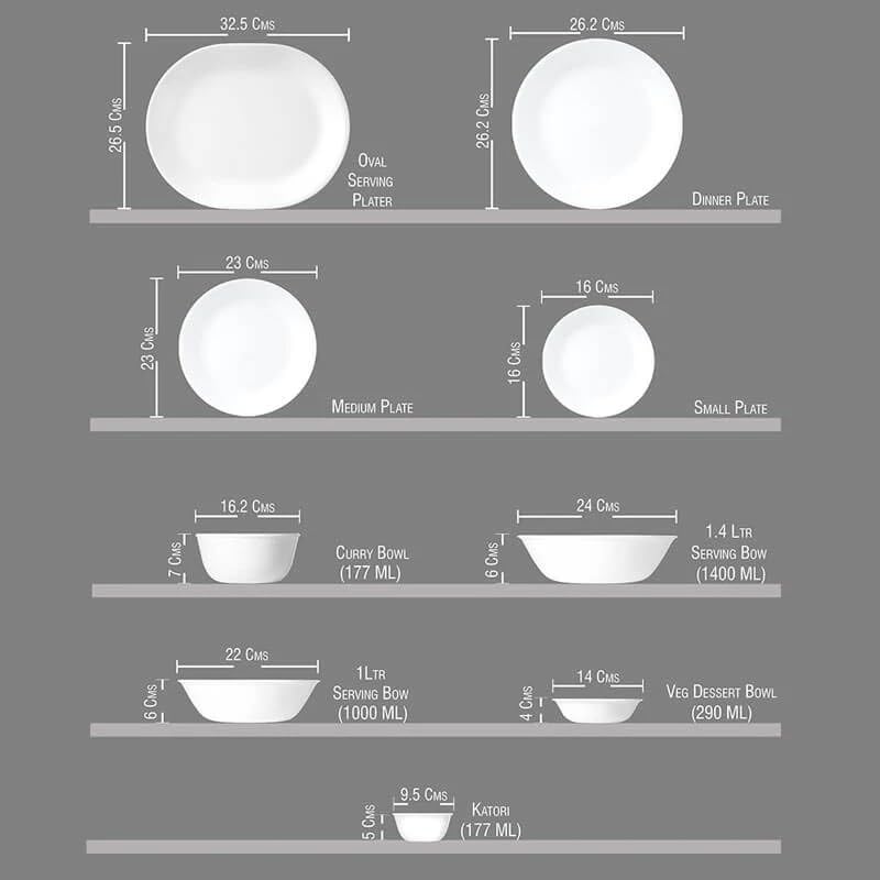 CORELLE Glass Vegetable Bowl Livingware English Garden 177 ml Katori Pack of 4 (Pack of 4, White) - Image 2