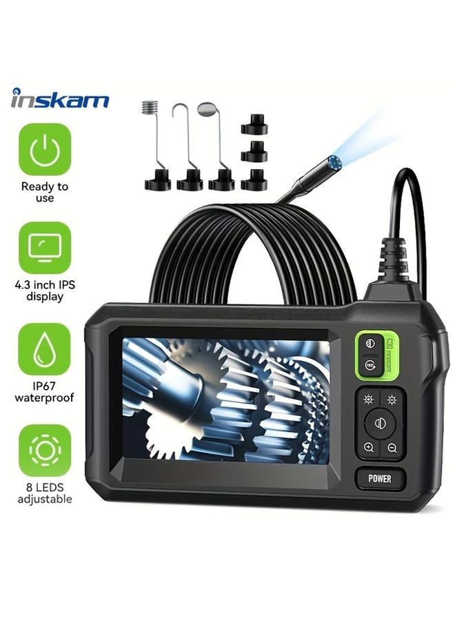 Green 8mm Industrial Endoscope 4.3 Inch IPS LCD Screen IP67 Waterproof Camera - Image 3