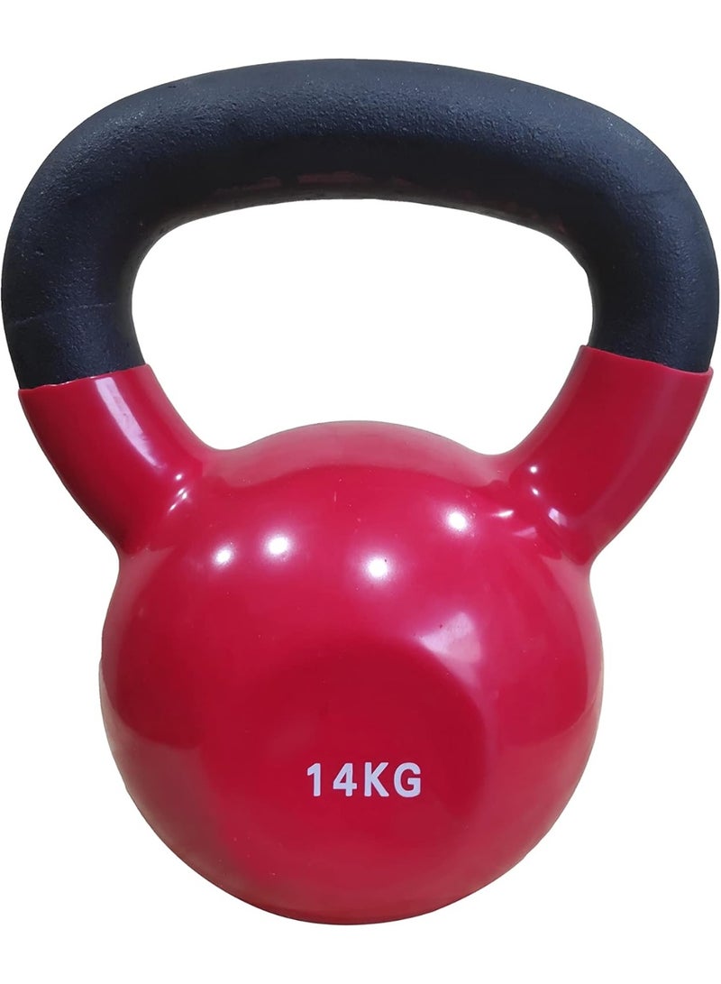 Vinyl Coated Kettlebell, Cast iron Kettlebell for Full Body Workout and Strength Training, Premium Kettlebells for Weightlifting, & Core Training Available in 14 KG - Image 1
