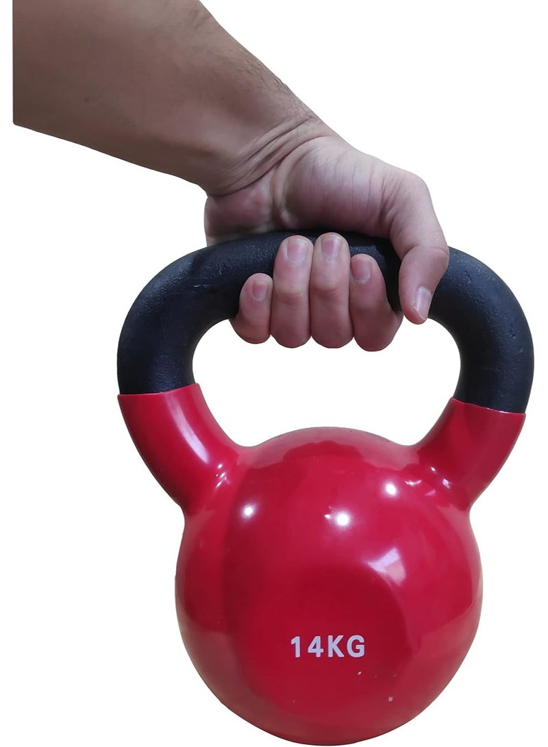 Vinyl Coated Kettlebell, Cast iron Kettlebell for Full Body Workout and Strength Training, Premium Kettlebells for Weightlifting, & Core Training Available in 14 KG - Image 2