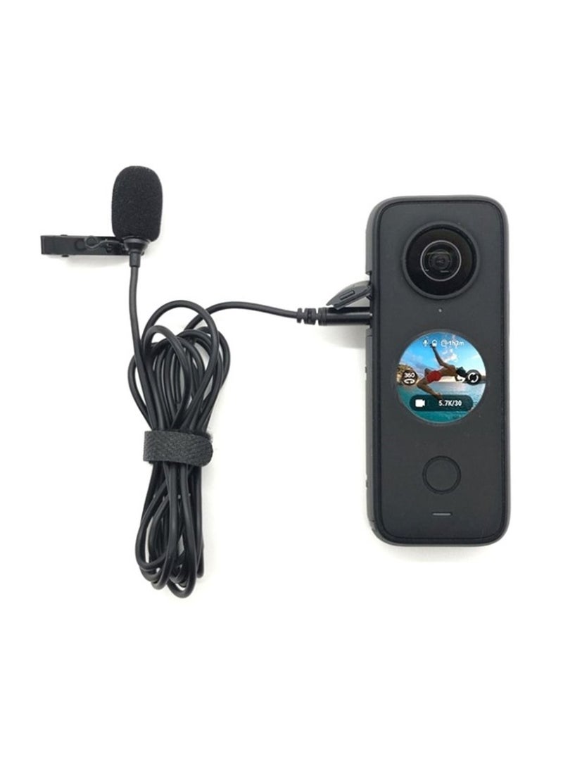 Lavalier Microphone Type C Omnidirectional Condenser Recording Mic Anti-Interference Lapel Mic Compatible with Insta360 ONE X2 X3 - Image 1