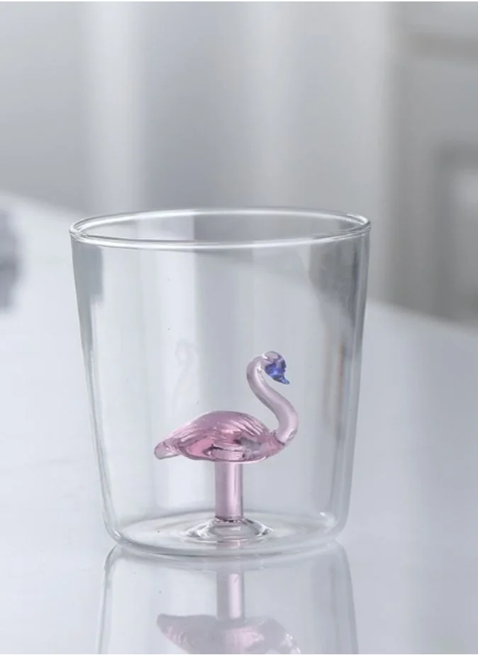 1Chase Borosilicate Three Dimentional Animal Design Glass Cups 300 ML (Animal Deco)