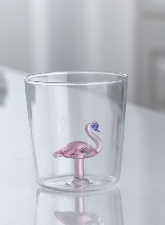 1Chase Borosilicate Three Dimentional Animal Design Glass Cups 300 ML (Animal Deco) - Image 1