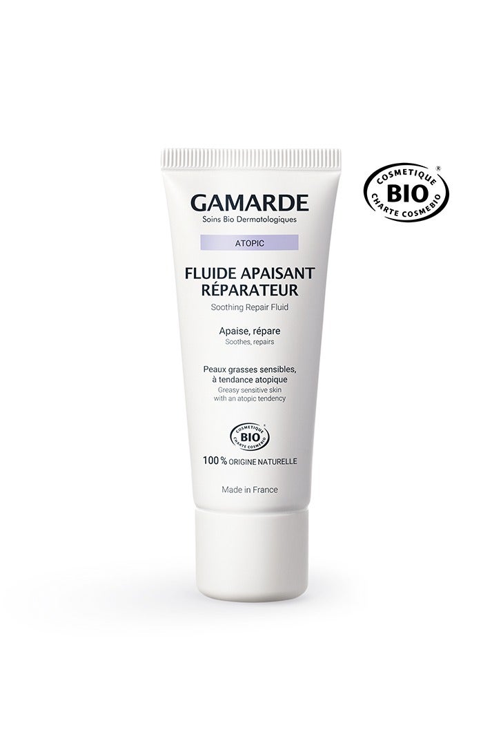 gamarde Soothing Repair Fluid 40ml – Certified Organic High-Tolerance Biomimetic Face Care for Sensitive & Atopic-Prone Skin – Soothes, Hydrates, Repairs, Reduces Redness & Strengthens Skin Barrier – Vegan - Image 1