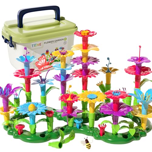 TEMI Toddler Toys Birthday Gifts for 3 4 5 6 7 Year Old Girls Boys 91 PCS Flower Garden Building Toy STEM Educational Activity Preschool Toys for Kids Age 36 - Image 1