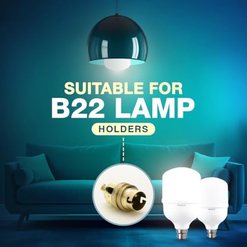 Havells 50W high wattage Bulb|high CRI & high Efficiency|Energy Efficient|Mercury-Free|4KV Surge Protection|100 Lumens Per Watt |Cool Day Light (6500K) b22d, led (Pack of 3) - Image 4