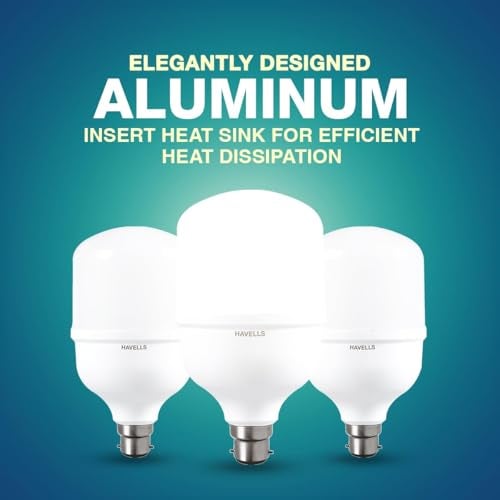 Havells 50W high wattage Bulb|high CRI & high Efficiency|Energy Efficient|Mercury-Free|4KV Surge Protection|100 Lumens Per Watt |Cool Day Light (6500K) b22d, led (Pack of 3) - Image 2