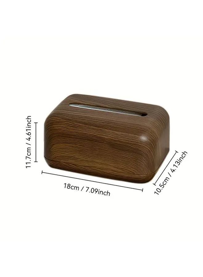 Walnut Tissue Box With Polished Lid Modern Minimalist Design For Desk Bathroom Office - Image 1