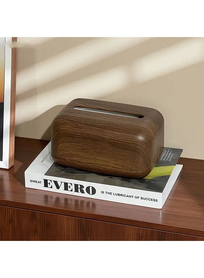 Walnut Tissue Box With Polished Lid Modern Minimalist Design For Desk Bathroom Office - Image 5