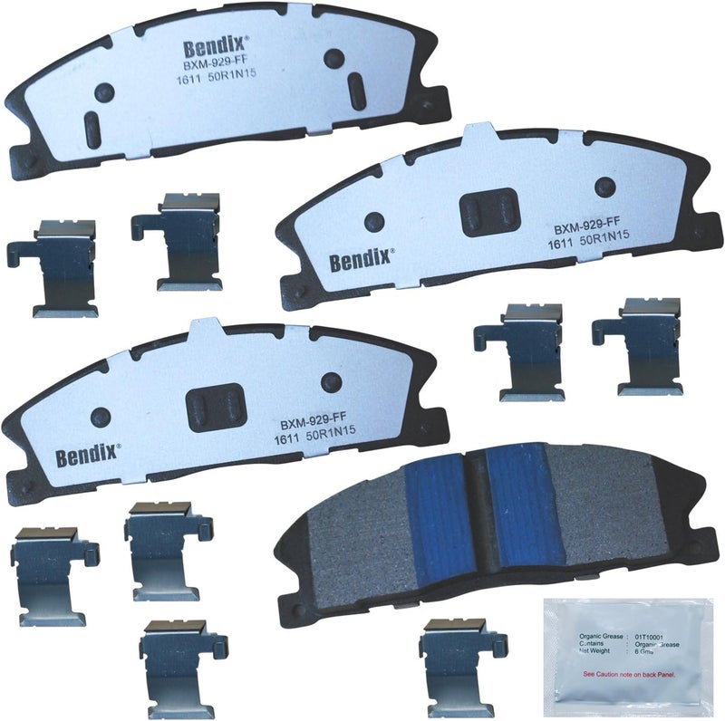 Bendix Fleet Metlok MKD1611FM Semi-Metallic Front Brake Pads for Ford Explorer 2013-2012, Flex 2012, Flex 2017, Taurus 2016-2013, Lincoln MKS 2014 - Image 1