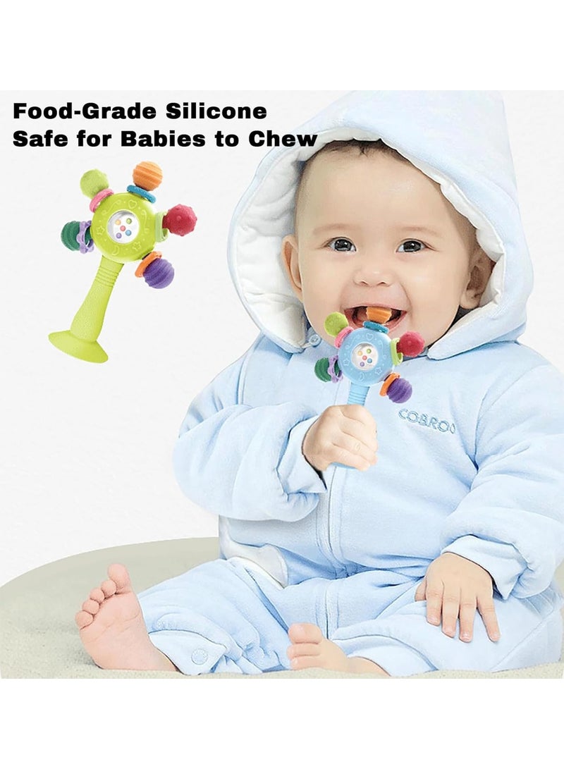 Baby Teether Toys for Babies 0 - 18 Months,Baby Rattle Toys,Baby Sensory Toy for 0-6 6-12 Months, Montessori Early Education,Manhattan Ball,Grasp Training Toy,Suction Cup Toys green - Image 5