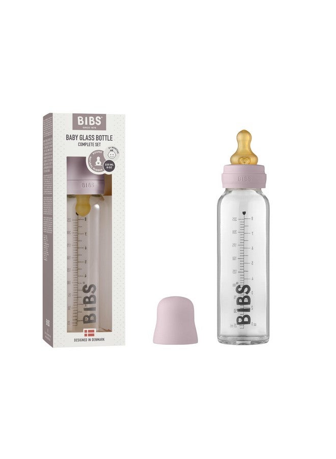 BIBS زجاجة بيس للأطفال. مضادة للمغص. حلمة مطاطية طبيعية دائرية. تدعم الرضاعة الطبيعية، مجموعة كاملة - 225 مل، ليلك داكن - Image 1