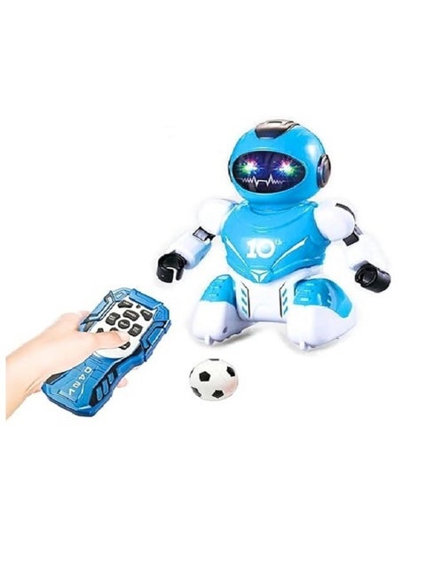 Soccer Playing  Dancing & Walking Robot for Kids with Lights (Blue)