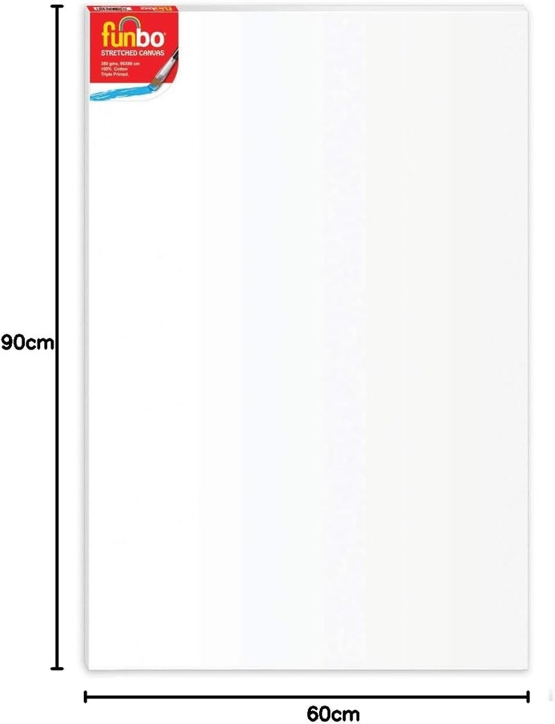Funbo Stretched Canvas 380 GSM, 60 x 90 cm - 100% Cotton, Triple Primed - Image 2