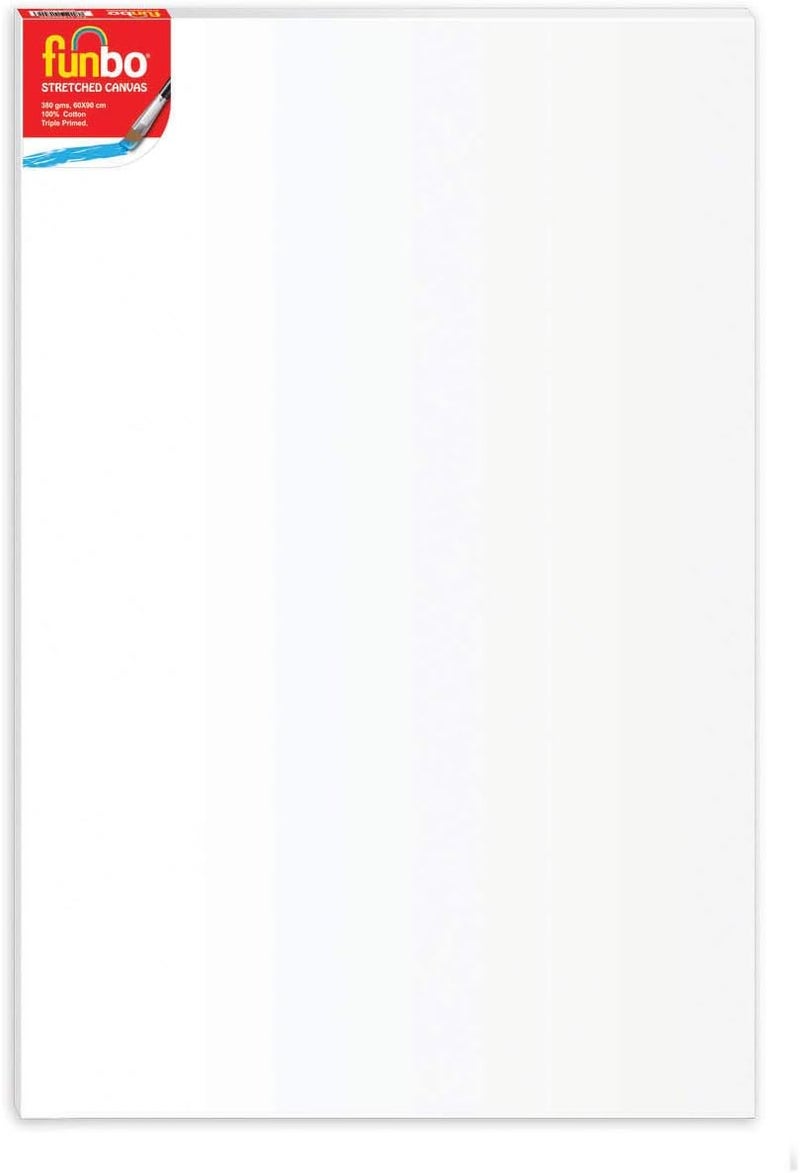 Funbo Stretched Canvas 380 GSM, 60 x 90 cm - 100% Cotton, Triple Primed - Image 1