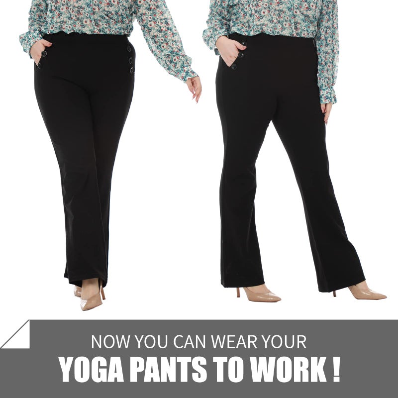 DGD Stretch Dress Pants Plus Size for Women Wrinkle-Free Office Pant with Pocket High Waist Work Casual Pant 2XL - Image 4