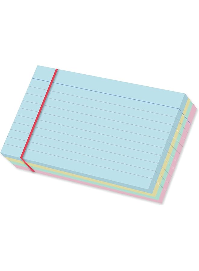 مارك بطاقات فهرسة ملونة مسطرة، 100 قطعة، مقاس 6 بوصات × 4 بوصات - Image 1