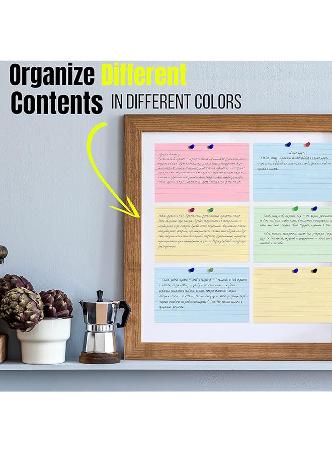 مارك بطاقات فهرسة ملونة مسطرة، 100 قطعة، مقاس 6 بوصات × 4 بوصات - Image 4