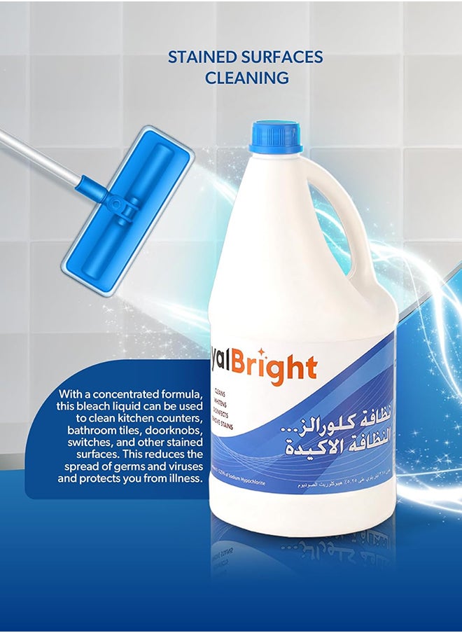 packwell Royalbright Bleach liquid Size: 1 Gallon,Bleach For Everyday Use, Suitable for Home, Office and Commercial Space Use| Perfect for Tackling Tough Stains and Protect from Germs, Disinfect  - Image 5
