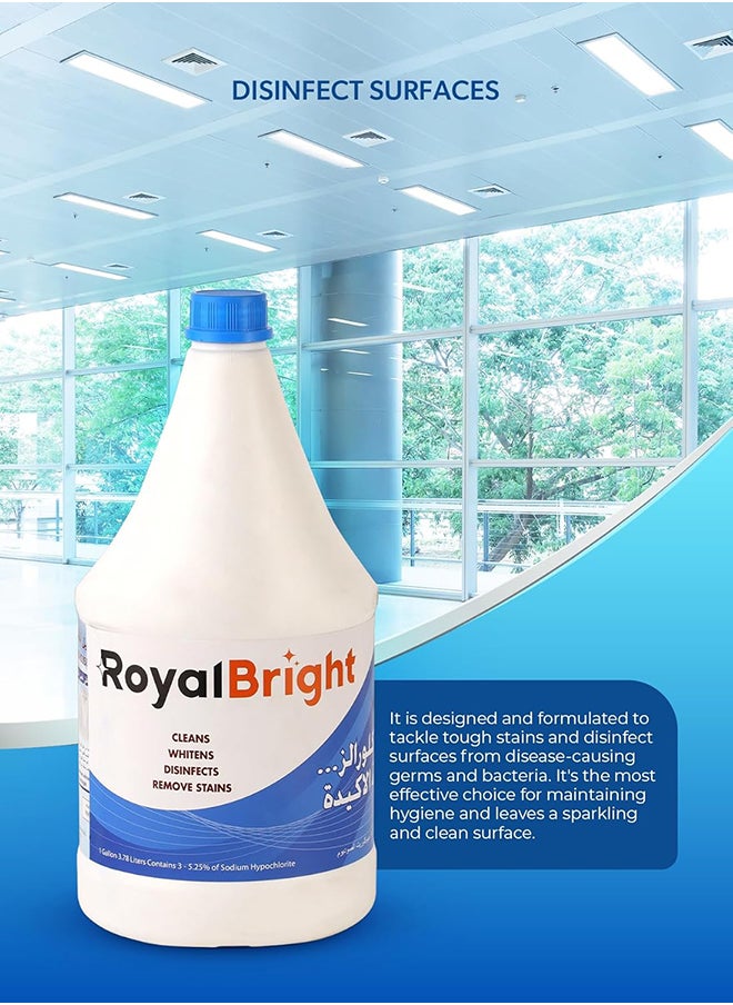 packwell Royalbright Bleach liquid Size: 1 Gallon,Bleach For Everyday Use, Suitable for Home, Office and Commercial Space Use| Perfect for Tackling Tough Stains and Protect from Germs, Disinfect  - Image 4