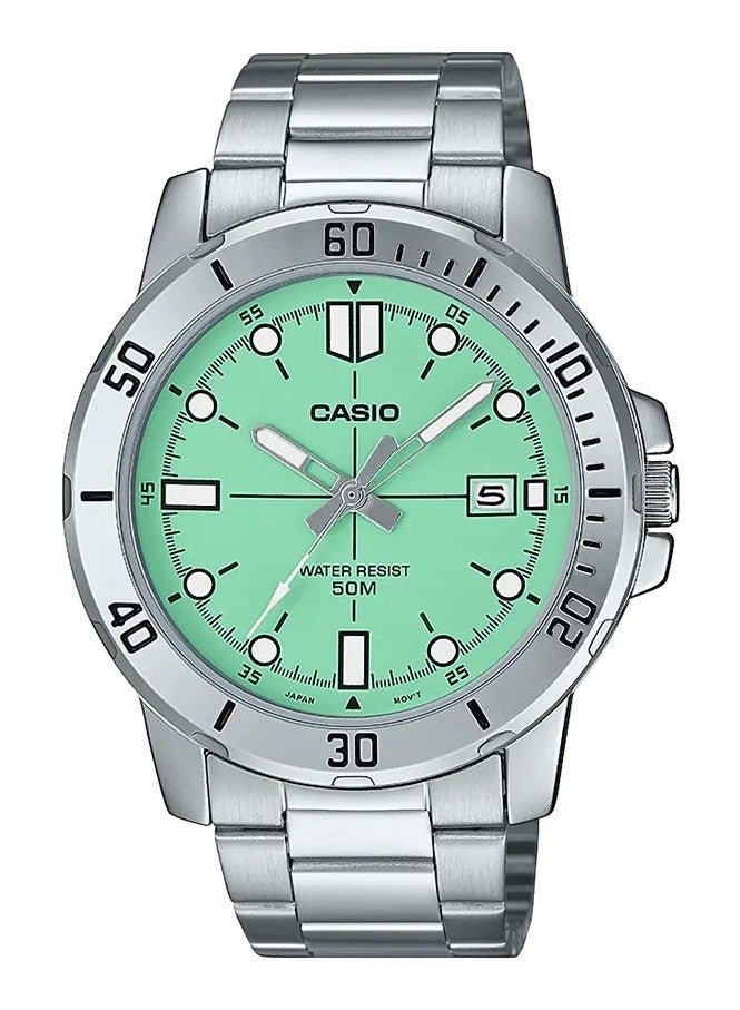 Casio MTP-VD01D-3E1VUDF Quartz Green Dial Stainless Steel Men's Watch