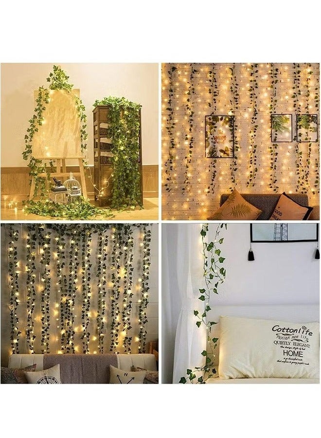 رولستيمي 12 حزمة وهمية اللبلاب جارلاند فاينز وهمية اللبلاب الاصطناعي ، أوراق وهمية الخضرة النباتات المعلقة لحفل الزفاف جدار غرفة نوم ديكور جمالي - Image 3