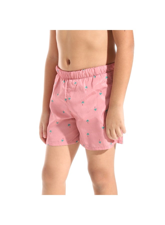 Andora Printed Boys Swimsuit with Elastic Waist - Pink & Blue_Multicolour - Image 5