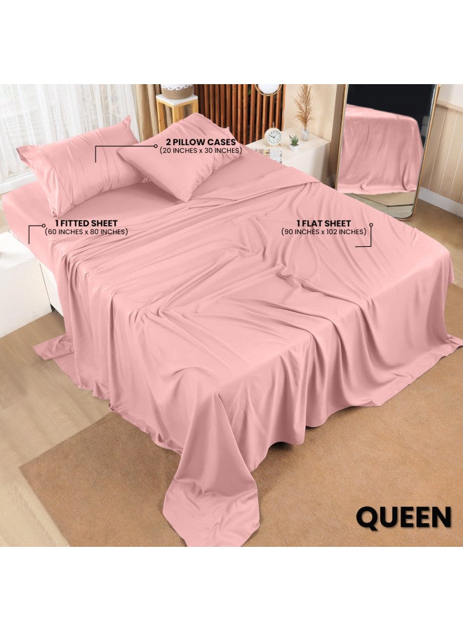 Utopia Bedding Queen Bed Sheets Set - 4 Piece Bedding - Brushed Microfiber - Shrinkage and Fade Resistant - Easy Care (Queen, Pink) - Image 2