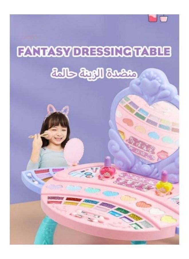MIXDE Pretend Play With 34 Modules Makeup Toys,Extendable And Non Toxic,Princess Dressing Table Toy  - Image 5