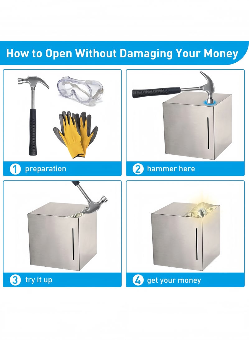 CHU DAI Stainless Steel Safe Piggy Bank for Adults (5.9 inch/15CM) - Image 4