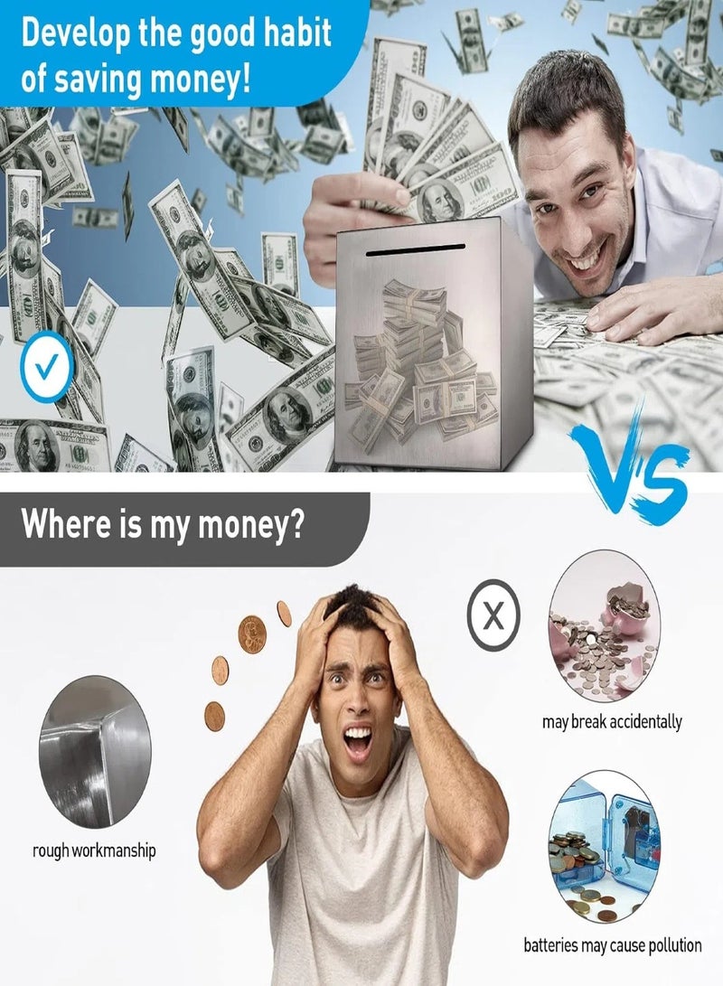 CHU DAI Stainless Steel Safe Piggy Bank for Adults (5.9 inch/15CM) - Image 5