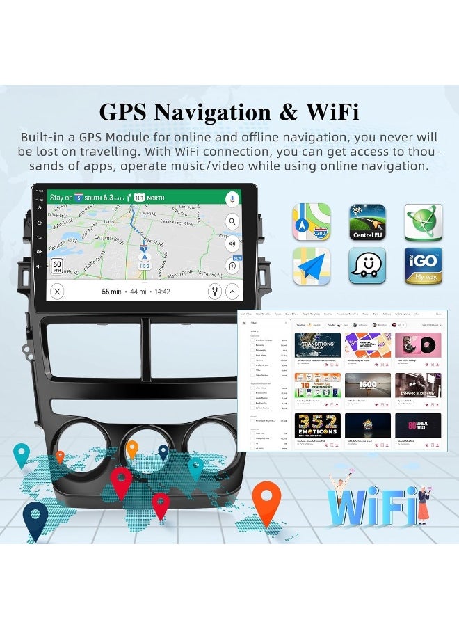 Vierex Fit Toyota Yaris Car Stereo Android Screen 2018-2022 With Apple Carplay Android Auto Wireless WiFi DSP AHD Camera Included Fast Interface QLED Manual AC (8+128GB Carplay)  - Image 4