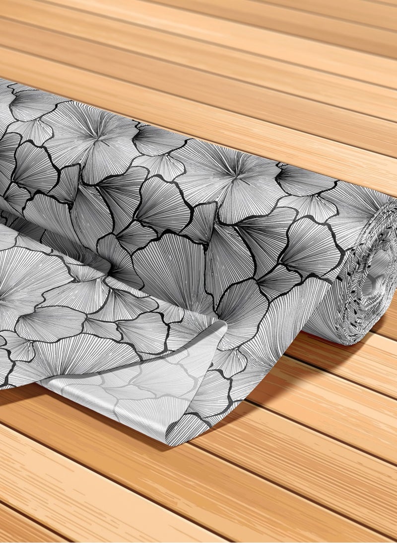 فيلاتو Ø¬Ù„Ø§Ø¨ÙŠØ© Ù…Ø®ÙˆÙŠØ± Ù…Ù† Ù‚Ù…Ø§Ø´ Ø­Ø±ÙŠØ± Ø§Ù„Ù„ÙŠÙ„ Ø¹Ø±Ø§Ù…Ù†ÙŠ Ø¨Ø§Ù„ÙŠØ§Ø±Ø¯Ø© Ø¨Ù†Ù‚Ø´Ø© Ø²Ù‡ÙˆØ± Ø³ÙˆØ¯Ø§Ø¡ ÙˆØ¨ÙŠØ¶Ø§Ø¡ØŒ Ø®ÙŠØ§Ø·Ø© 58 Ø¨ÙˆØµØ© Ø¹Ø±Ø¶ - Image 5