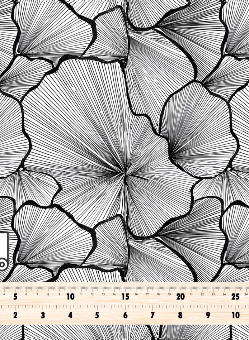 فيلاتو Ø¬Ù„Ø§Ø¨ÙŠØ© Ù…Ø®ÙˆÙŠØ± Ù…Ù† Ù‚Ù…Ø§Ø´ Ø­Ø±ÙŠØ± Ø§Ù„Ù„ÙŠÙ„ Ø¹Ø±Ø§Ù…Ù†ÙŠ Ø¨Ø§Ù„ÙŠØ§Ø±Ø¯Ø© Ø¨Ù†Ù‚Ø´Ø© Ø²Ù‡ÙˆØ± Ø³ÙˆØ¯Ø§Ø¡ ÙˆØ¨ÙŠØ¶Ø§Ø¡ØŒ Ø®ÙŠØ§Ø·Ø© 58 Ø¨ÙˆØµØ© Ø¹Ø±Ø¶ - Image 4