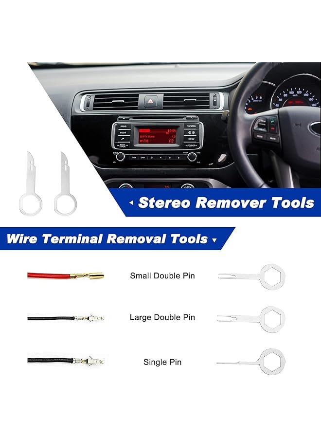 X Spring Car Audio Removal Kit, 19Pcs Non-Marring Trim Removal Tool Set With Clip Pliers & Pry Bars, Auto Panel Dashboard Pry Tools For Car Audio, Door Panels, Upholstery, And Diy Mechanics - Image 4
