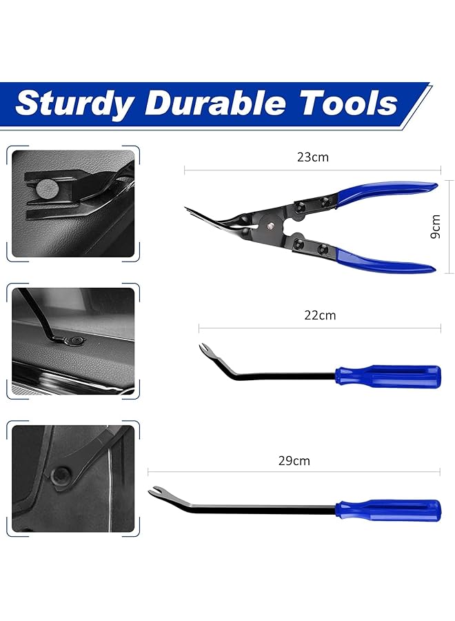 X Spring Car Audio Removal Kit, 19Pcs Non-Marring Trim Removal Tool Set With Clip Pliers & Pry Bars, Auto Panel Dashboard Pry Tools For Car Audio, Door Panels, Upholstery, And Diy Mechanics - Image 5