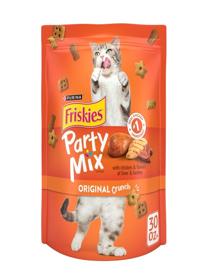 Friskies Purina Friskies Cat Treats, Party Mix Original Crunch - 30 oz. Pouch - Image 1